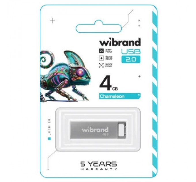 Wibrand USB флеш накопичувач Wibrand 4GB Chameleon Silver USB 2.0 (WI2.0/CH4U6S)