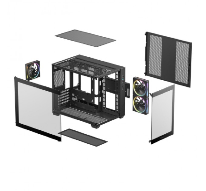 Корпус для ПК Deepcool CG330 3F Black (R-CG330-BKNGM3-G)