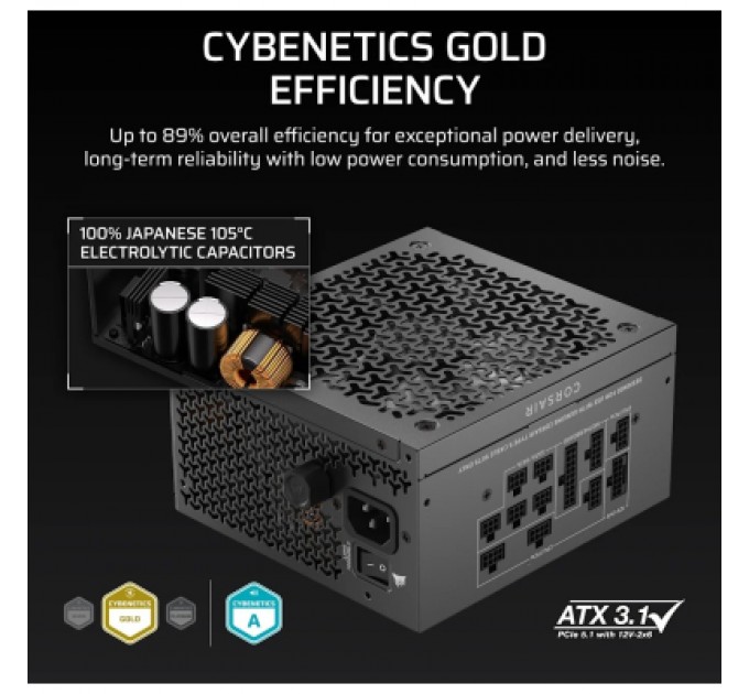 Блок живлення Corsair 750W RM750x Shift ATX 3.1 (CP-9020298-EU)