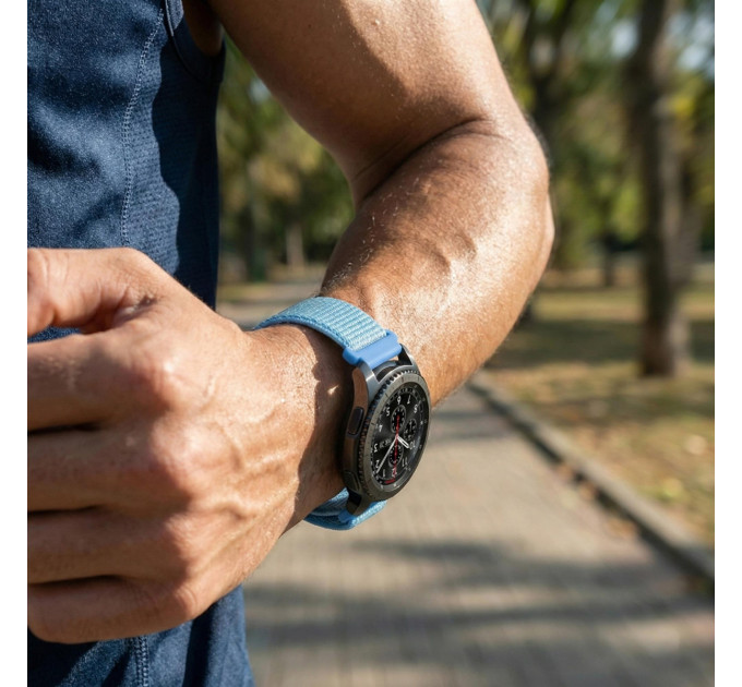 BeCover Ремінець BeCover Nylon Style для Amazfit Stratos (22mm) 1/2/2S/3/GTR 2/GTR 47mm/GTR Lite 47mm/Nexo/Pace/GTR 3 Pro/GTR 4 Aqua Blue (715005)
