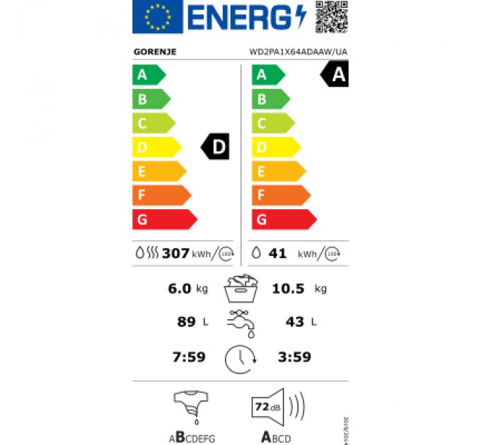 Пральна машина Gorenje WD2PA1X64ADAAW