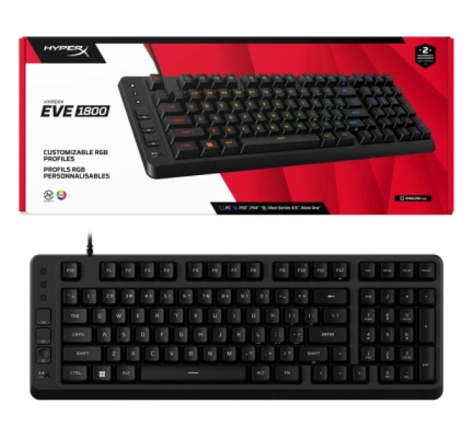 HyperX Клавіатура HyperX Eve 1800 USB UA Black (B7JE0AA)