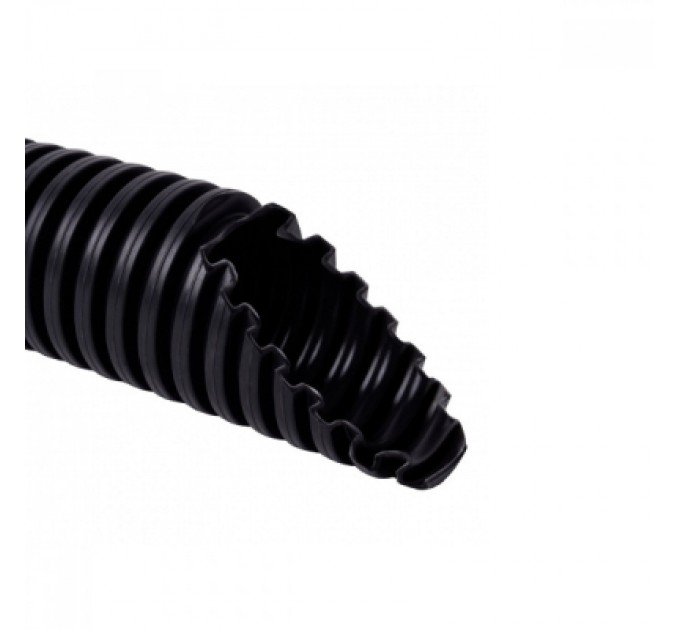 Труба гофрована з протяжкою D25/18.3 мм, PVC, УФ стійка, чорна, бухта 50м Kopos (1425D_F50D)