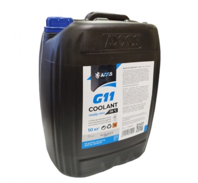 Антифриз AXXIS BLUE G11 Сoolant Ready-Mix -36°C 10кг (AX-P999-G11B RDM10)