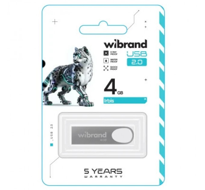 Wibrand USB флеш накопичувач Wibrand 4GB Irbis Silver USB 2.0 (WI2.0/IR4U3S)
