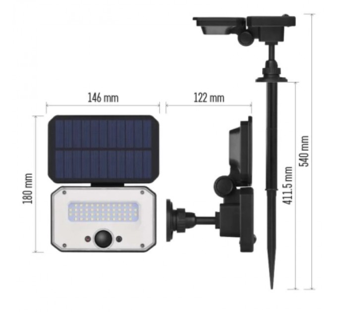 Прожектор EMOS сонячний світлодіодний 1500 лм IP54 4000K PIR (ZG132S)
