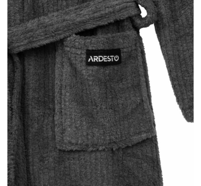 Ardesto Халат Ardesto чоловічий Stripe, розмір M/L, 100% поліестер, сірий (ART2120MGM)