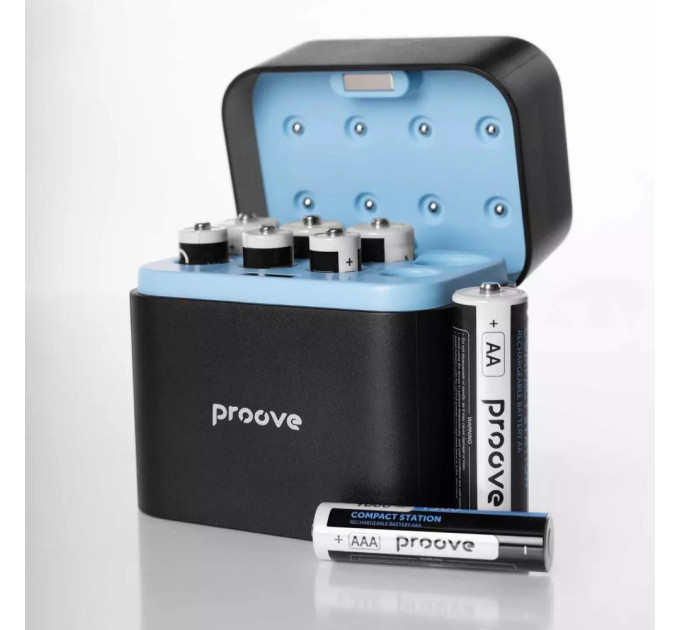 Proove Зарядний пристрій Proove Compact Station 8pcs (4xAAA + 4xAA) Black (RBCS00000001)