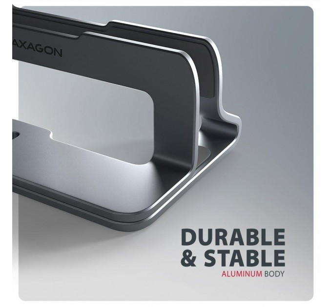 Вертикальна підставка для ноутбуків AXAGON STND-VG (розмір 10" – 17.3"), Сірий