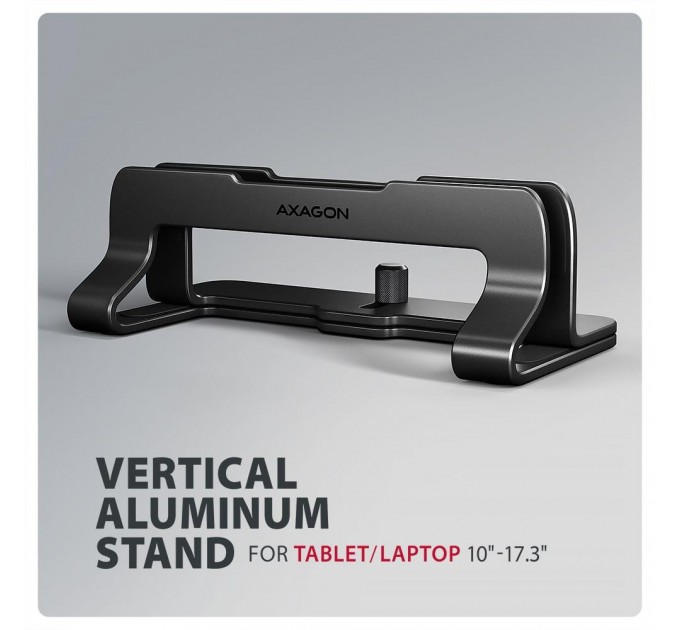 Вертикальна підставка для ноутбуків AXAGON STND-VB (розмір 10" – 17.3"), Чорний