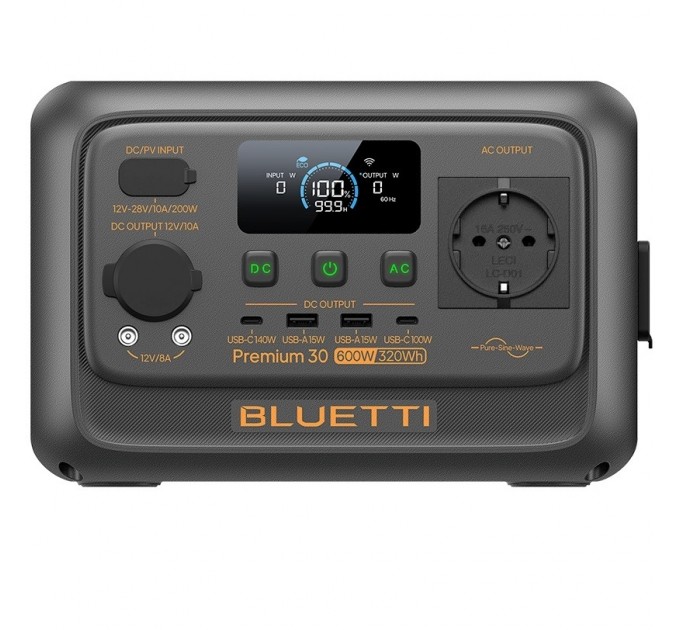 Зарядна станція Bluetti Premium 30 V2, 600W, 320Wh