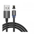 Дата кабель USB 2.0 AM to Lightning magnetic black Denmen (DN-D09L-BK)