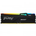 Kingston Fury (ex.HyperX) Модуль пам'яті для комп'ютера DDR5 16GB 5200 MHz Beast Black RGB Kingston Fury (ex.HyperX) (KF552C40BBA-16)