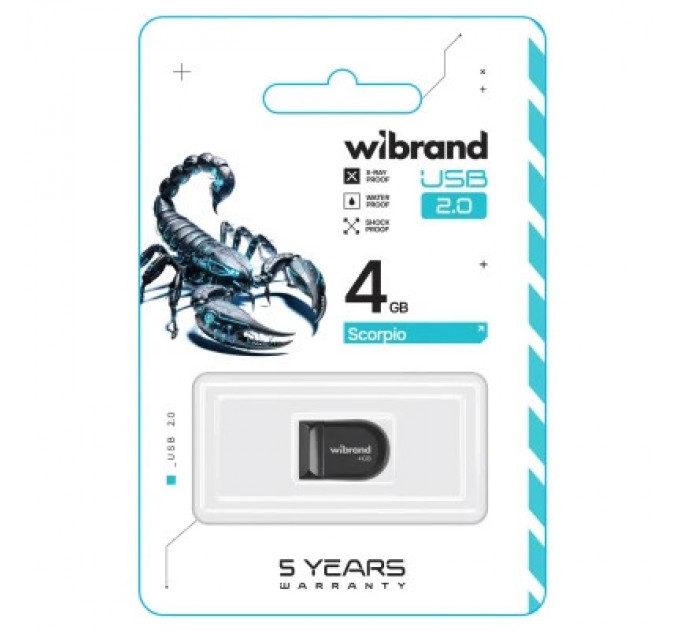 Wibrand USB флеш накопичувач Wibrand 4GB Scorpio Black USB 2.0 (WI2.0/SC4M3B)