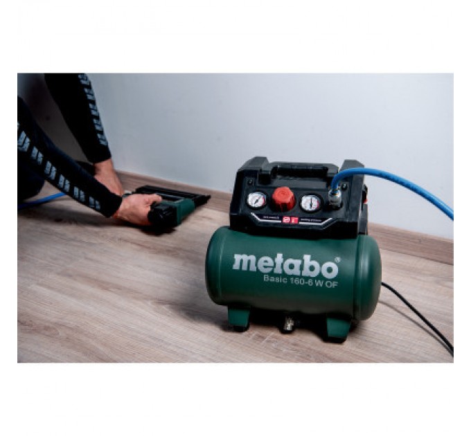 Компресор Metabo BASIC 160-6 W OF безолійний, 900Вт, 6л, 160л/хв, 8бар (601501000)