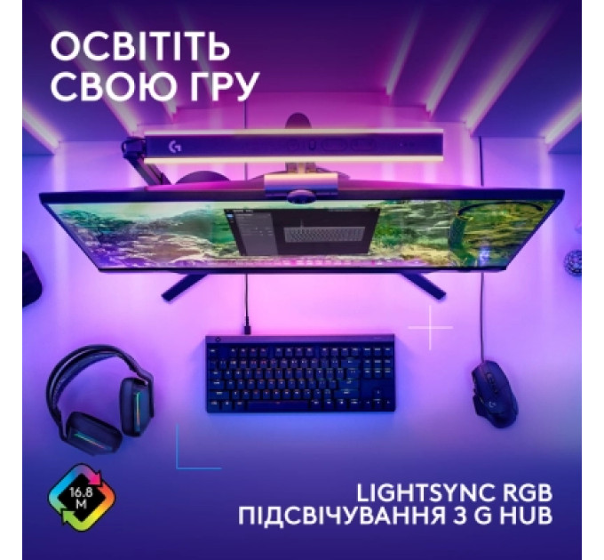 Logitech Клавіатура Logitech G515 TKL Cored GL Tactile RGB USB UA Black (920-014133)