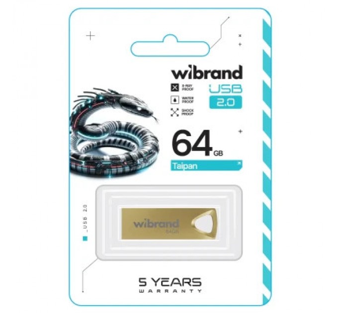 Wibrand USB флеш накопичувач Wibrand 64GB Taipan Gold USB 2.0 (WI2.0/TA64U2G)