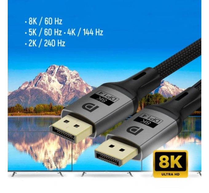 ColorWay Кабель мультимедійний DisplayPort M to DisplayPort M 3.0m V1.4 8K black ColorWay (CW-CBDP094-BK)