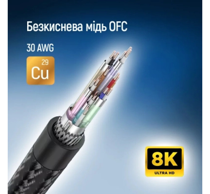 ColorWay Кабель мультимедійний DisplayPort M to DisplayPort M 3.0m V1.4 8K black ColorWay (CW-CBDP094-BK)