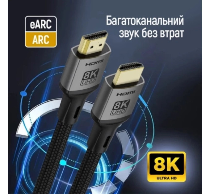 ColorWay Кабель мультимедійний HDMI M to HDMI M 3.0m V2.1 8K black ColorWay (CW-CBHD089-BK)
