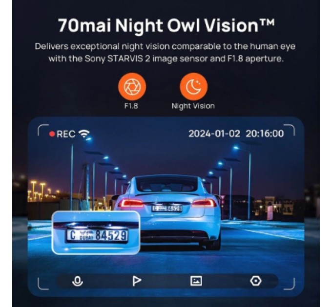 Відеореєстратор Xiaomi 70mai Dash Cam 4K A810S-2 Set (1182548)