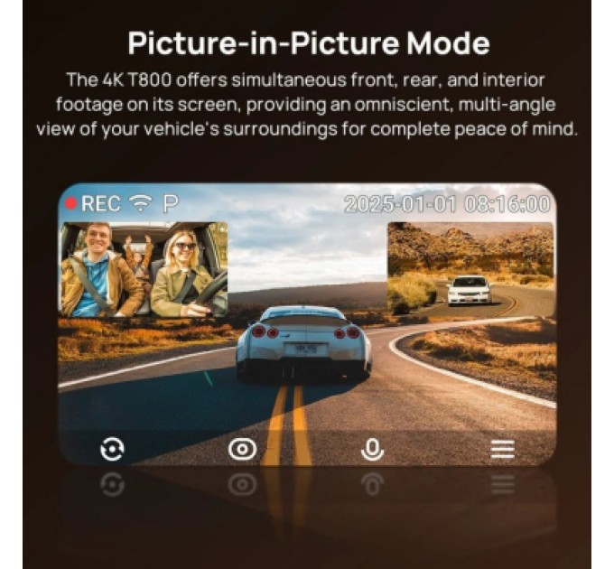 Відеореєстратор Xiaomi 70mai Dash Cam 4K T800-2 2562Gb Premium Set (1182547)