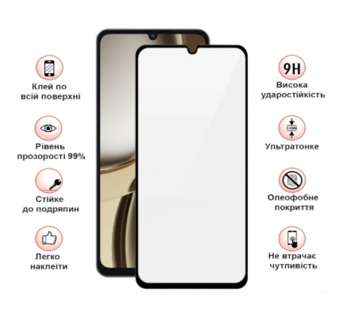 Скло захисне BeCover Tecno Spark Go 3 (KN3) Black (715166)