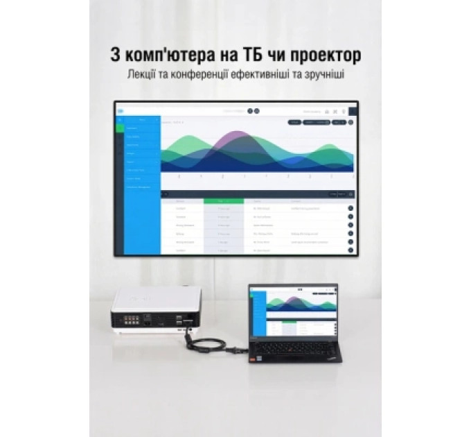Vention Перехідник HDMI M to VGA F 1080P 60Hz 3,5mm Audio Vention (AIDB0)