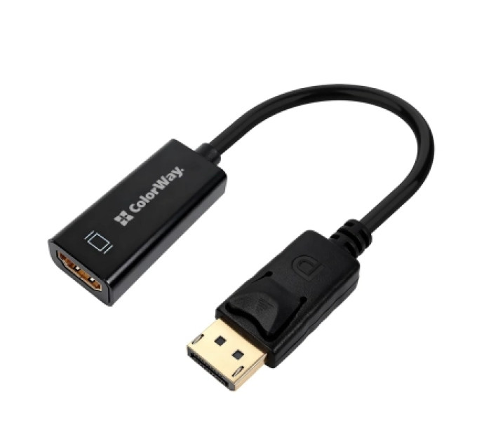 ColorWay Перехідник HDMI F to DisplayPort M 4K30Hz black ColorWay (CW-AD-DPHD)