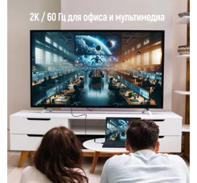 ColorWay Перехідник HDMI F to DisplayPort M 4K30Hz black ColorWay (CW-AD-DPHD)