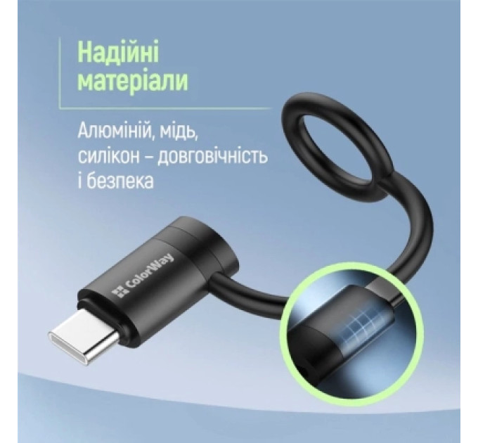 ColorWay Перехідник Lightning F to USB-C M black ColorWay (CW-AD-CL2)