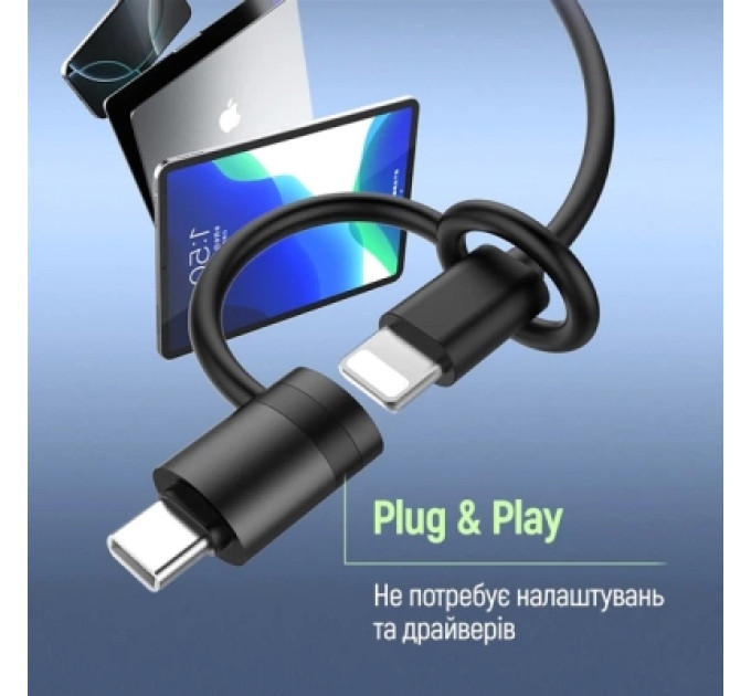 ColorWay Перехідник Lightning F to USB-C M black ColorWay (CW-AD-CL2)