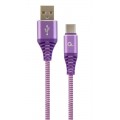 Кабель Cablexpert USB - USB Type-C V 2.0 (M/M), 2 м, Purple/White (CC-USB2B-AMCM-2M-PW)