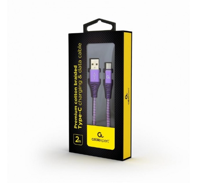 Кабель Cablexpert USB - USB Type-C V 2.0 (M/M), 2 м, Purple/White (CC-USB2B-AMCM-2M-PW)