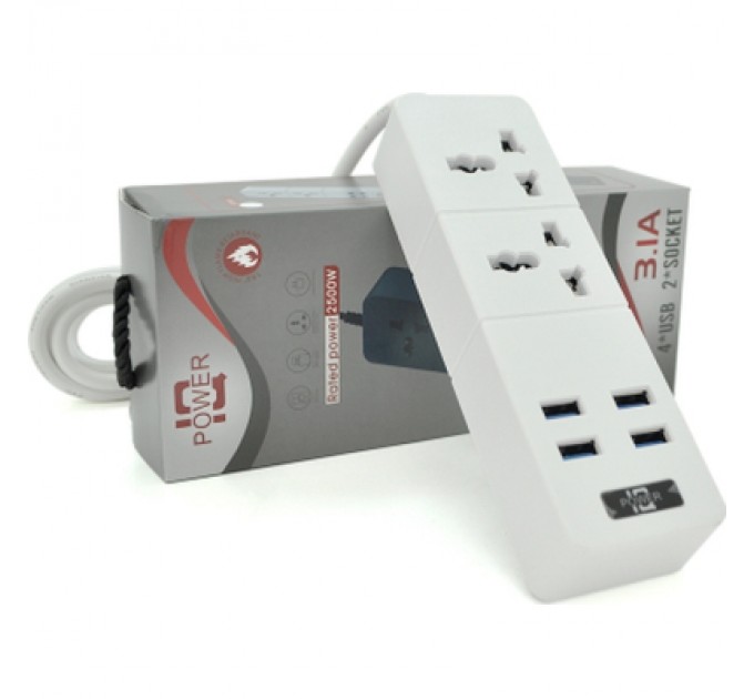 Мережевий фільтр живлення Voltronic TВ-Т07, 2роз, 4*USB White (ТВ-Т07-White)