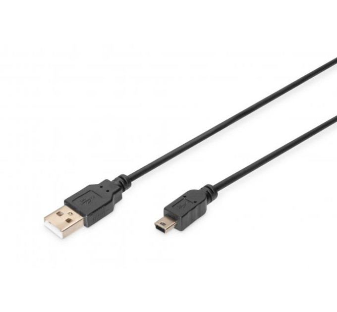 Digitus Дата кабель USB 2.0 AM to Mini 5P 3.0m black Digitus (AK-300130-030-S)