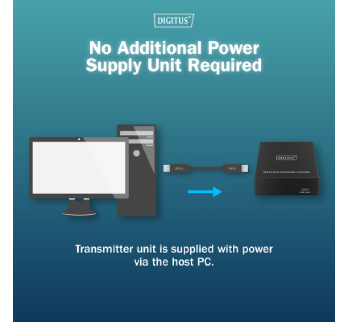 Digitus Адаптер Digitus USB extender 100 m RJ-45 to 3xUSB-A + 1xUSB-C (DA-73121)