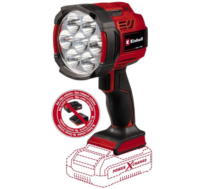 Einhell Ліхтар акумуляторний Einhell TE-CL 18/2500 LiAC - Solo, PXC, 2500лм, 18В, 6500К, 7LED, 18/12В, 0.6кг без АКБ та ЗП