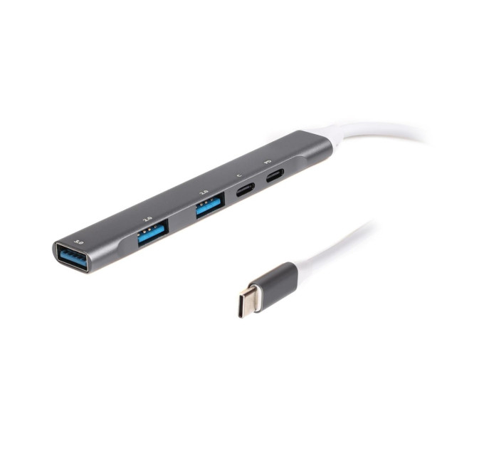 Maxxter Концентратор USB Type-C Maxxter 1xUSB-A 3.0, 2xUSB-A 2.0, 1xUSB-C (PD100W charging), 1хUSB-C Gray (HU3C-4P1PD-01)