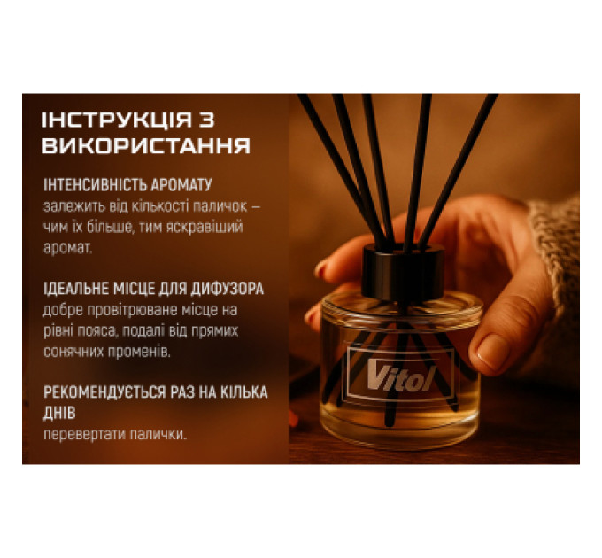 VITOL Ароматизатор для автомобіля VITOL Home Sticks Orangettes au Chocolat 130 мл (VHS05)
