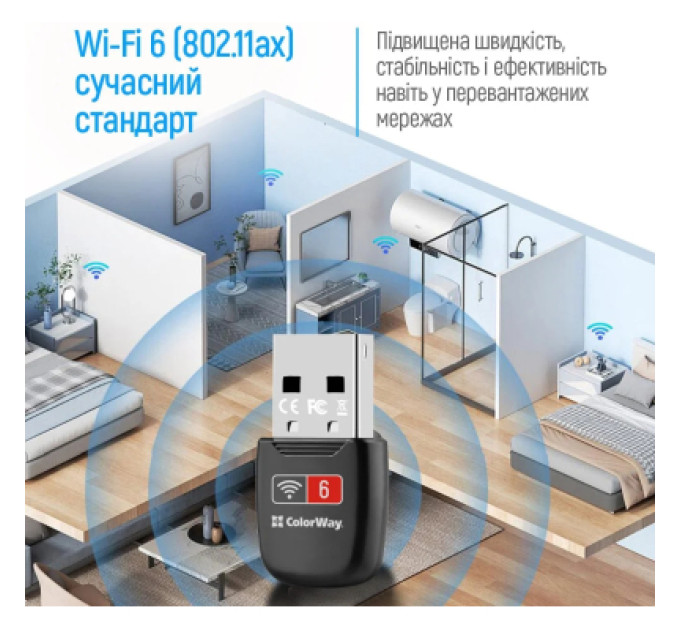 ColorWay Мережева карта Wi-Fi ColorWay CW-AD-W1