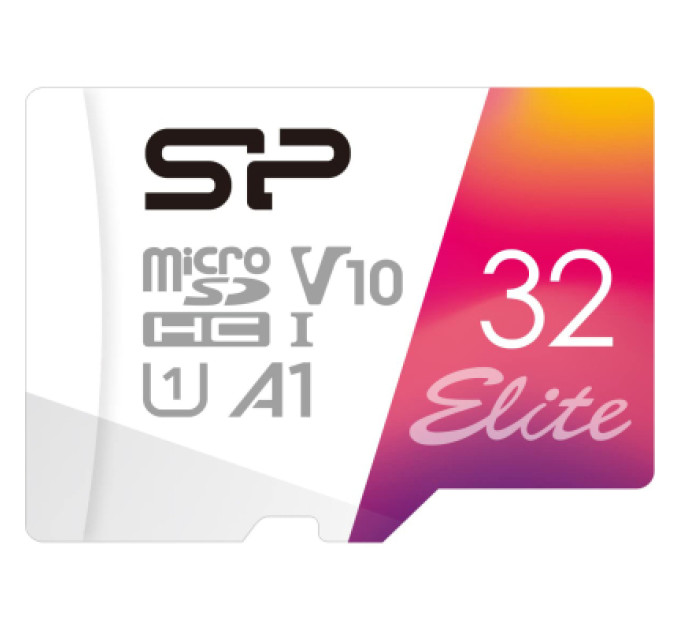 Silicon Power Карта пам'яті Silicon Power 32GB microSD class10 UHS-I A1 V10 Elite COLOR (SP032GBSTHBV1V20SP)