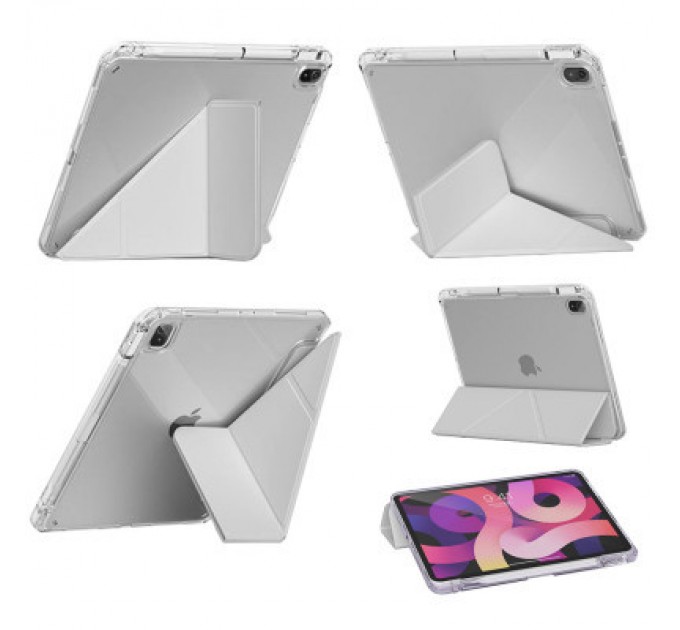 BeCover Чохол до планшета BeCover Ultra Slim Origami Transparent Apple Pencil Apple iPad Air (4/5) 2020/2022 10.9" Gray (711103)