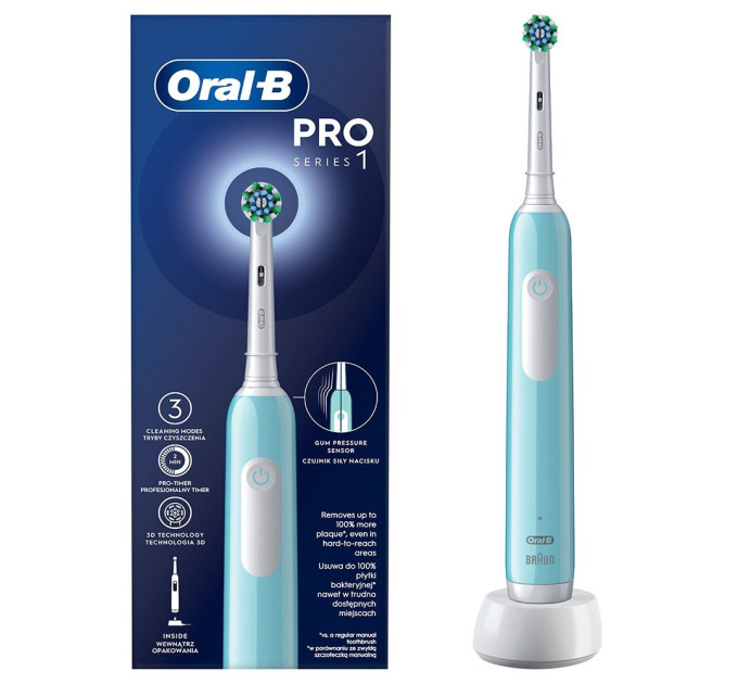 Braun Зубна електрощітка Braun Oral-B Pro1 D305.513.3 CrossAction Caribbean Blue