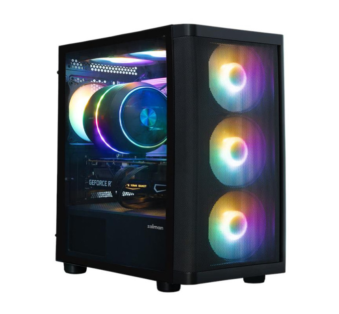 Zalman Корпус Zalman M4 SE без БЖ, 1xUSB3.0, 2xUSB2.0, 6x120мм FRGB, VGA 320мм, LCS ready, TG Side Panel, mATX, чорний