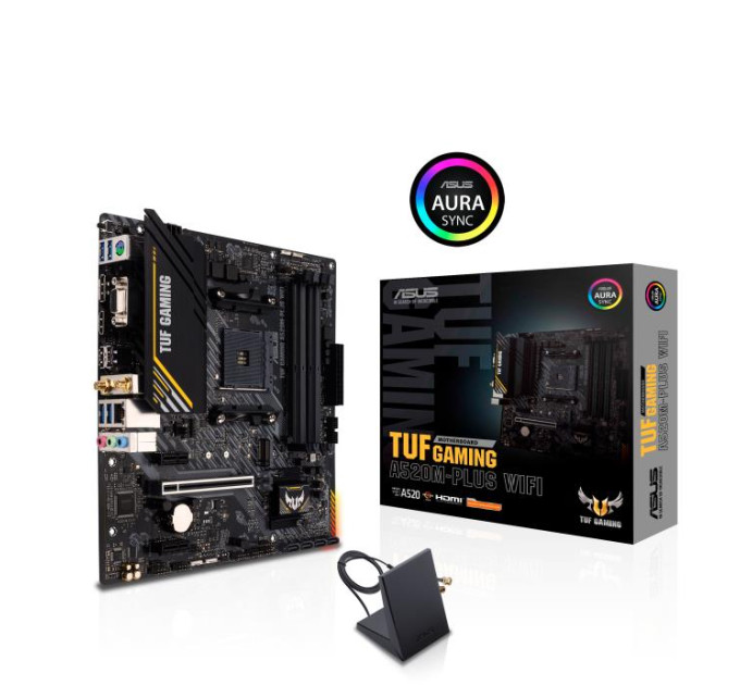 ASUS components Материнcька плата ASUS TUF GAMING A520M-PLUS WIFI sAM4 A520 4xDDR4 HDMI DVI D-Sub Wi-Fi BT mATX