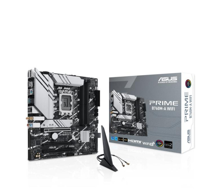 ASUS components Материнcька плата ASUS PRIME B760M-A WIFI s1700 B760 4xDDR5 M.2 HDMI DP Wi-Fi BT mATX