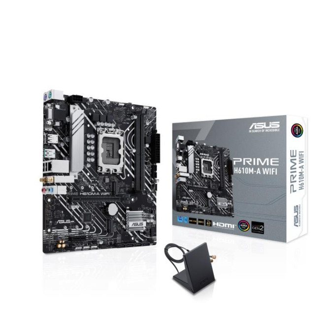 ASUS components Материнcька плата ASUS PRIME H610M-A WIFI s1700 H610 2xDDR5 M.2 HDMI D-Sub DP Wi-Fi BT mATX