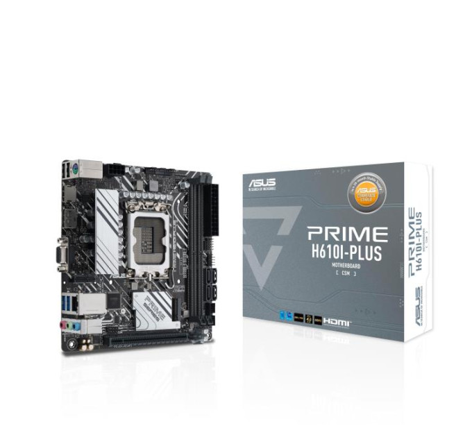 ASUS components Материнcька плата ASUS PRIME H610I-PLUS-CSM s1700 H610 2xDDR5 M.2 HDMI D-Sub DP mITX