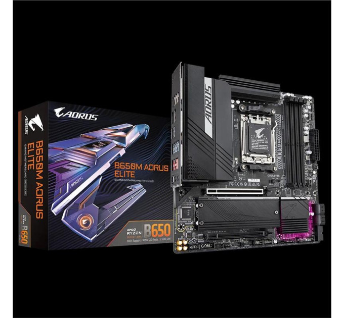 Gigabyte components Материнська плата GIGABYTE B650M AORUS ELITE sAM5 B650 4xDDR5 M.2 HDMI DP mATX